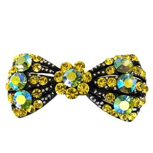 Sparkling Crystal Bow Barrette